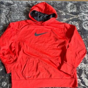 Nike Red therma-fit Hoodie with grey Swoosh